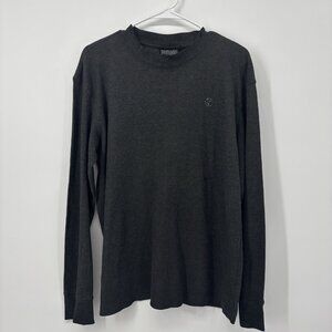 Southpole Gray Long Sleeve Waffle Knit Thermal Shirt Mens Size Large Vintage Y2K